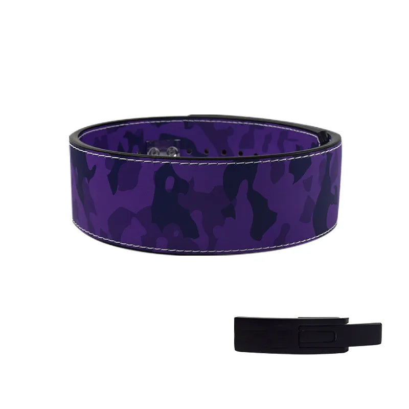 Lever Buckle Weightlifting Belt for Men, Camouflage Barbell, Powerlifting Gym Belt, Back Support, Strength Training, 10Mm